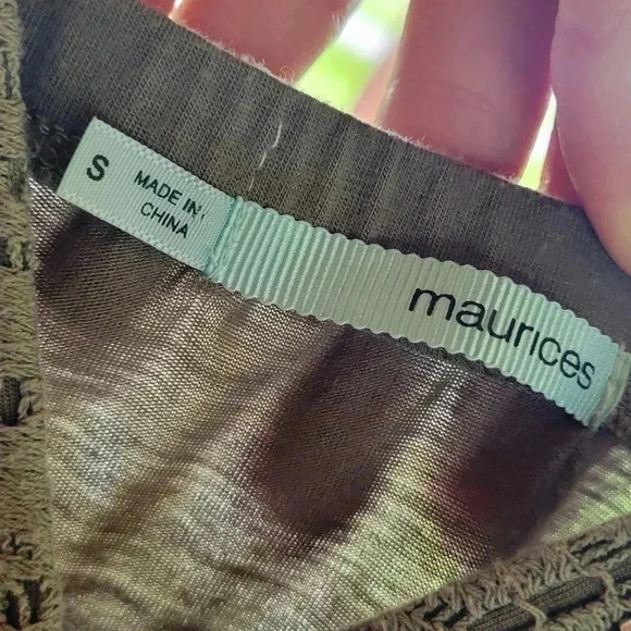 Vintage Army Green Midi Dress with wooden accents, size small - Picture 3 of 6